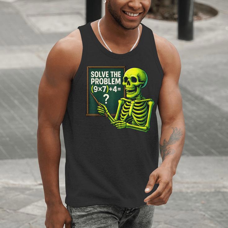 Solve The Problem Skeleton Teacher Halloween Math Six Seven Men Tank Top, funny gift