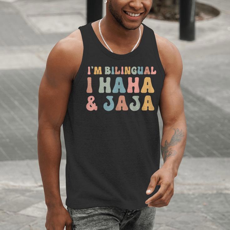 Spanish Teacher Groovy I'm Bilingual I Haha And Jaja Men Tank Top, Groovy Teacher Tank Tops, funny gift