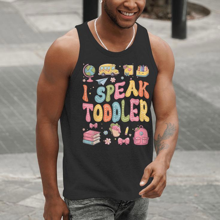 I Speak Toddler Teacher Pre-K Frist Day Back To School Men Tank Top, funny gift