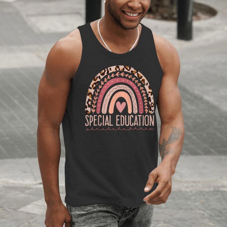 Special Education Shirt Teacher SPED Leopard Boho Rainbow Men Tank Top, funny gift
