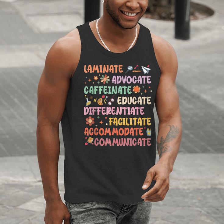 SPED Caffeinate Advocate Laminate Educate Teacher Facilitate For Men Women Men Tank Top, funny gift SPED Caffeinate Advocate Laminate Educate Teacher Facilitate For Men Women Men Tank Top, funny gift
