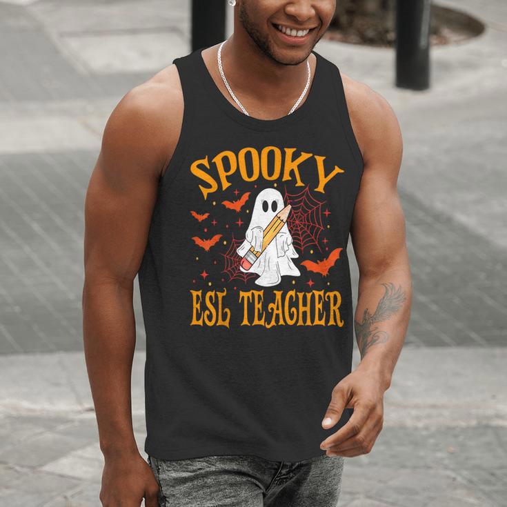 Spooky ESL Teacher Ghost Halloween School Women Men Tank Top, Esl Teacher Tank Tops, funny gift Spooky ESL Teacher Ghost Halloween School Women Men Tank Top, Esl Teacher Tank Tops, funny gift
