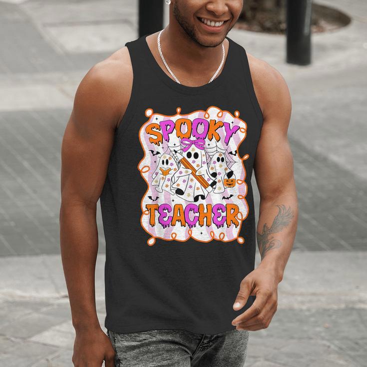 Spooky Teacher Ghost Pencil Teacher Halloween Teacher Men Tank Top, funny gift