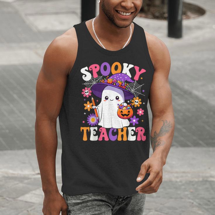 Spooky Teacher Halloween Cute Halloween Teacher Ghost Men Tank Top, funny gift