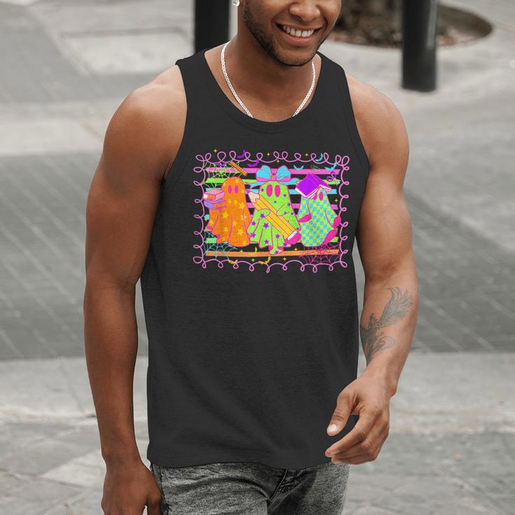 Spooky Teacher Halloween Ghost Fall Autumn Season Women Men Tank Top, funny gift Spooky Teacher Halloween Ghost Fall Autumn Season Women Men Tank Top, funny gift