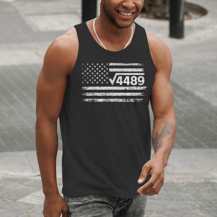 Square Root 4489 Slang Math Teacher Six Seven 6 7 USA Flag Men Tank Top, funny gift