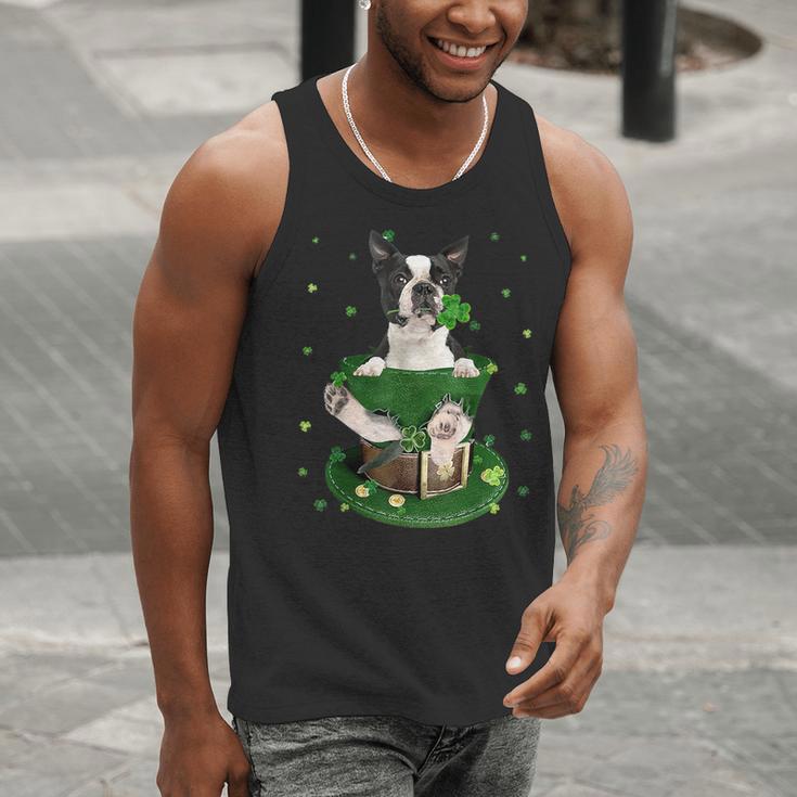 St Patrick's Day Leprechaun Boston Terrier Dog Shamrock For Men Women Kids Men Tank Top, funny gift