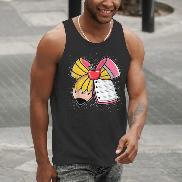 Student Teacher Coquette Bow Pencil Back To School First Day Men Tank Top, funny gift Student Teacher Coquette Bow Pencil Back To School First Day Men Tank Top, funny gift