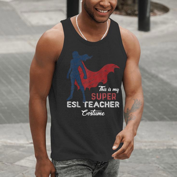 This Is My Super ESL Teacher Costume Lazy Halloween Men Tank Top, Super Teacher Tank Tops, Esl Teacher Tank Tops, funny gift