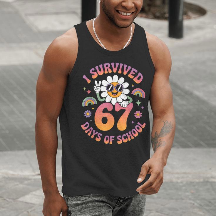 I Survived 67 Days Of School Groovy Retro Teachers Girls Men Tank Top, funny gift