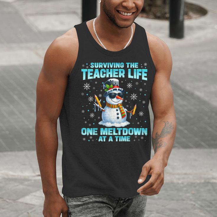 Surviving The Teacher Life Pjs Pajamas Christmas Xmas Teache Men Tank Top, funny gift