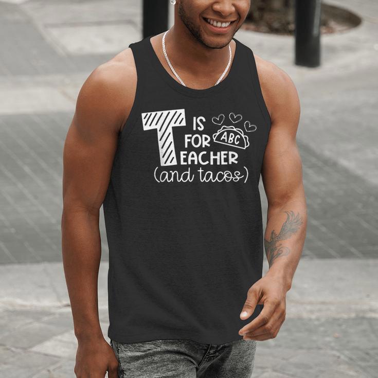 T Is For Teacher And Tacos For Teacher & Tacos Lovers Men Women Girls Kids Men Tank Top, funny gift T Is For Teacher And Tacos For Teacher & Tacos Lovers Men Women Girls Kids Men Tank Top, funny gift
