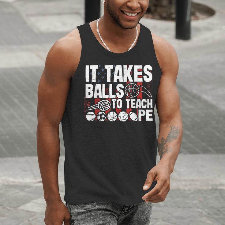 It Takes Balls To Teach Pe Teacher Chaos Coordinator US Flag Men Tank Top, Pe Teacher Tank Tops, funny gift It Takes Balls To Teach Pe Teacher Chaos Coordinator US Flag Men Tank Top, Pe Teacher Tank Tops, funny gift