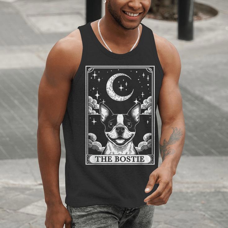Tarot Card Vintage Crescent Moon Boston Terrier Dog Mom Men Tank Top, Boston Terrier Mom Tank Tops, Boston Terrier Tarot Tank Tops, funny gift