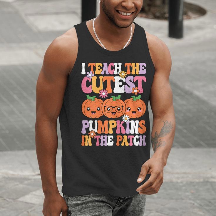 I Teach The Cutest Pumpkins Halloween Fall Teacher Women Men Tank Top, funny gift