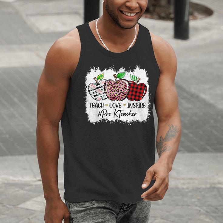 Teach Love Inspire Pre-k Teacher Apple Leopard Red Plain Men Tank Top, funny gift