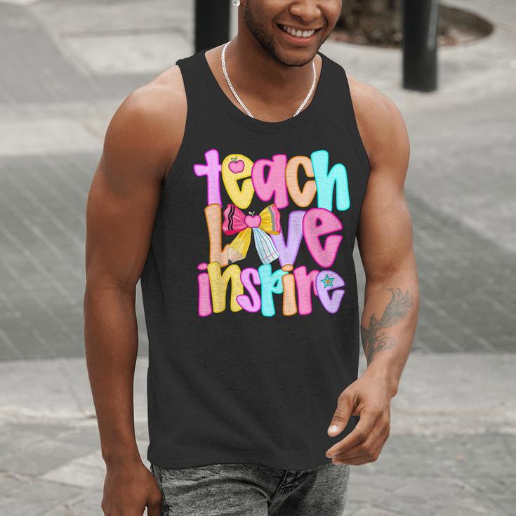 Teach Love Inspire Preppy Back To School Teacher Women Men Tank Top, funny gift Teach Love Inspire Preppy Back To School Teacher Women Men Tank Top, funny gift
