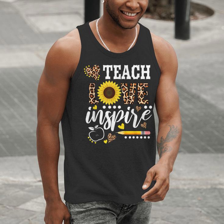 TEACH LOVE INSPIRE Teacher Sunflower Appreciation Men Tank Top, funny gift TEACH LOVE INSPIRE Teacher Sunflower Appreciation Men Tank Top, funny gift