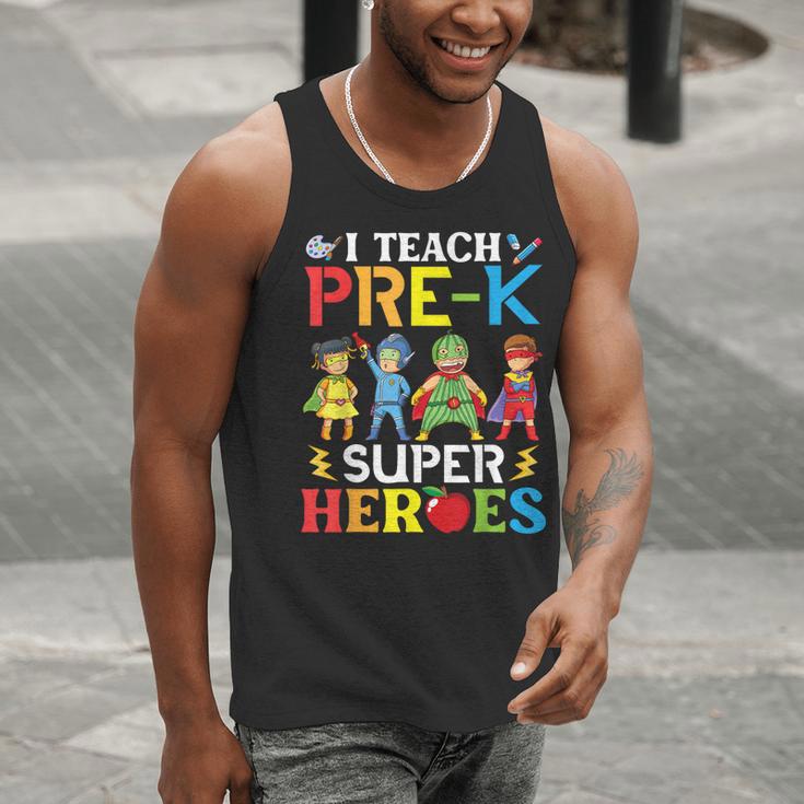 I Teach Pre-K Superheroes Students Teacher Back To School Men Tank Top, funny gift