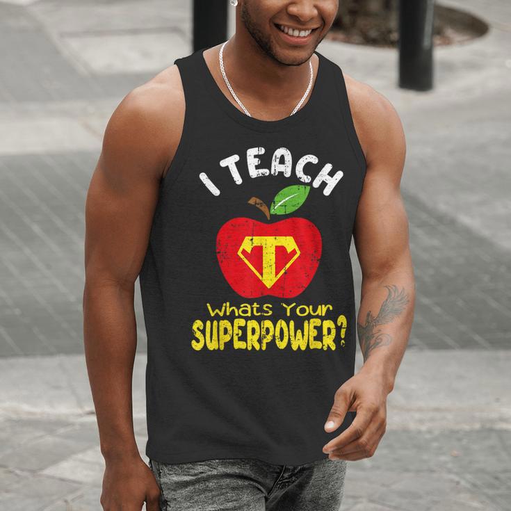 I Teach What's Your Superpower Superhero Teacher Men Tank Top, funny gift I Teach What's Your Superpower Superhero Teacher Men Tank Top, funny gift