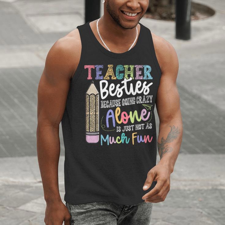 Teacher Besties Because Going Crazy Alone Is Not As Much Fun Men Tank Top, funny gift Teacher Besties Because Going Crazy Alone Is Not As Much Fun Men Tank Top, funny gift