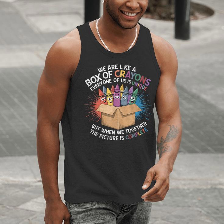 Teacher We Are Like a Box Of Crayons Men Tank Top, funny gift Teacher We Are Like a Box Of Crayons Men Tank Top, funny gift
