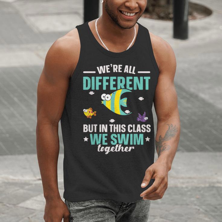 Teacher We All Different But In This Class We Swim Together Men Tank Top, funny gift Teacher We All Different But In This Class We Swim Together Men Tank Top, funny gift