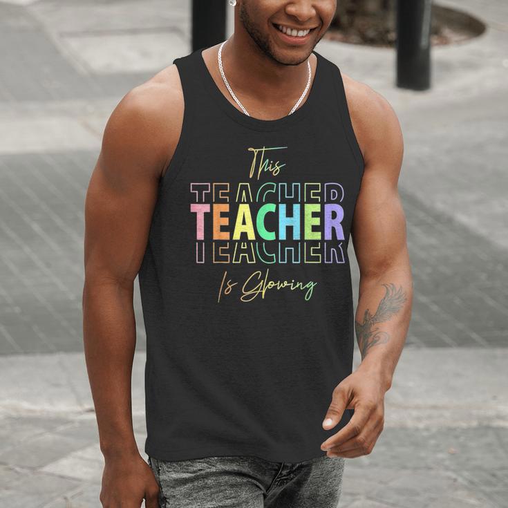This Teacher Is Glowing Hello Summer End Of School Men Tank Top, funny gift
