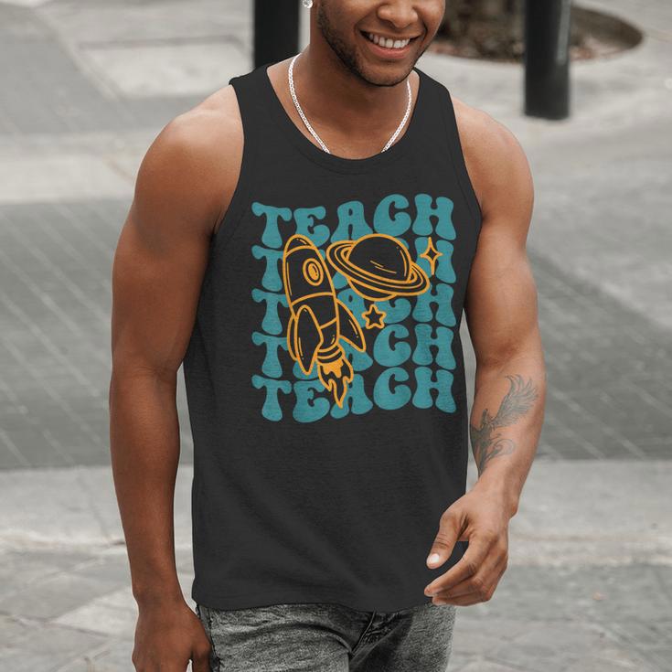 Teacher Outer Space Science Astronomy Planet Saturn Teach Men Tank Top, Science Teacher Tank Tops, funny gift