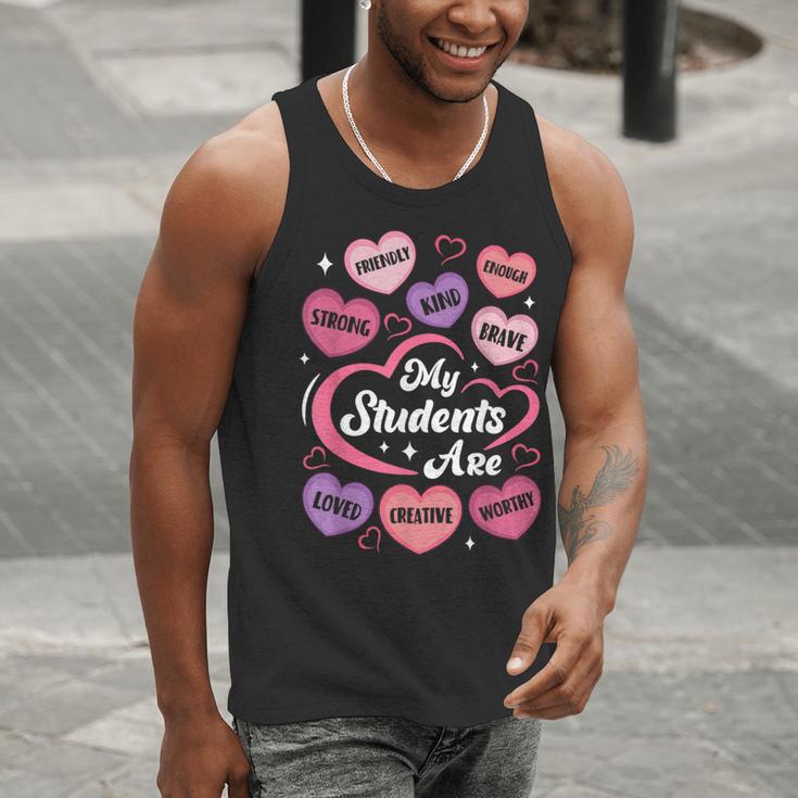 Teacher Positive Affirmations Candy Heart Valentine's Day Men Tank Top, funny gift