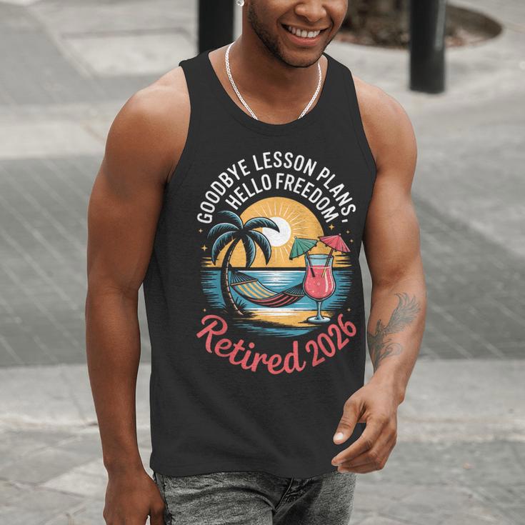 Teacher Retirement Shirts 2026 Goodbye Lesson Hello Freedom Men Tank Top, funny gift