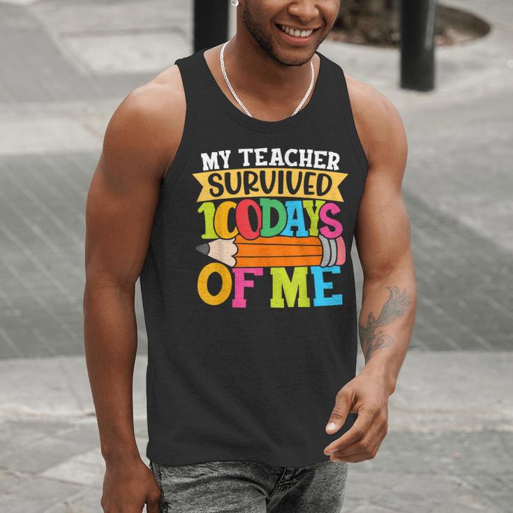 My Teacher Survived 100 Days Of Me 100th Day Of School Kids Men Tank Top, funny gift