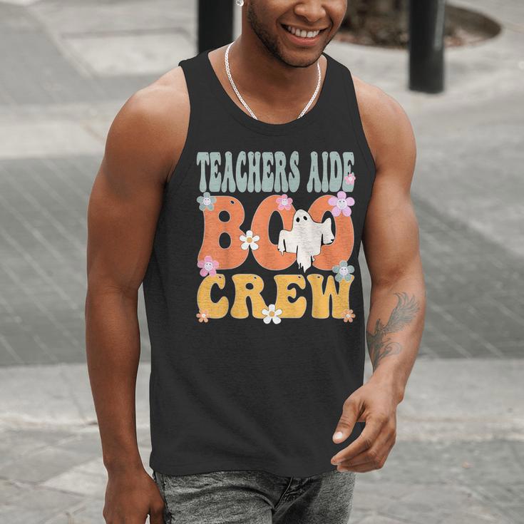 Teachers Aide Boo Crew Ghost Groovy Halloween For Women Men Tank Top, funny gift Teachers Aide Boo Crew Ghost Groovy Halloween For Women Men Tank Top, funny gift