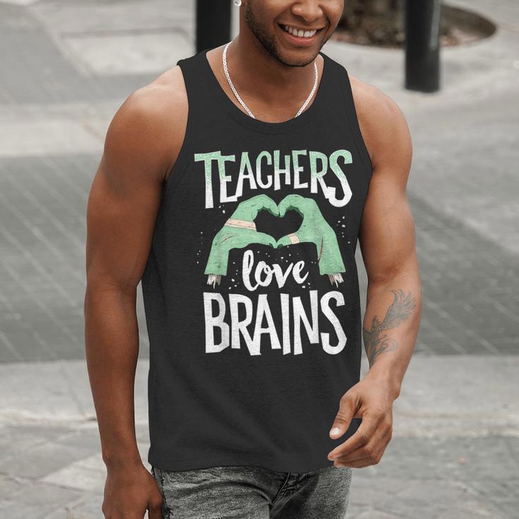 Teachers Love Brains Halloween Costume Trick Treat Zombie Men Tank Top, funny gift Teachers Love Brains Halloween Costume Trick Treat Zombie Men Tank Top, funny gift