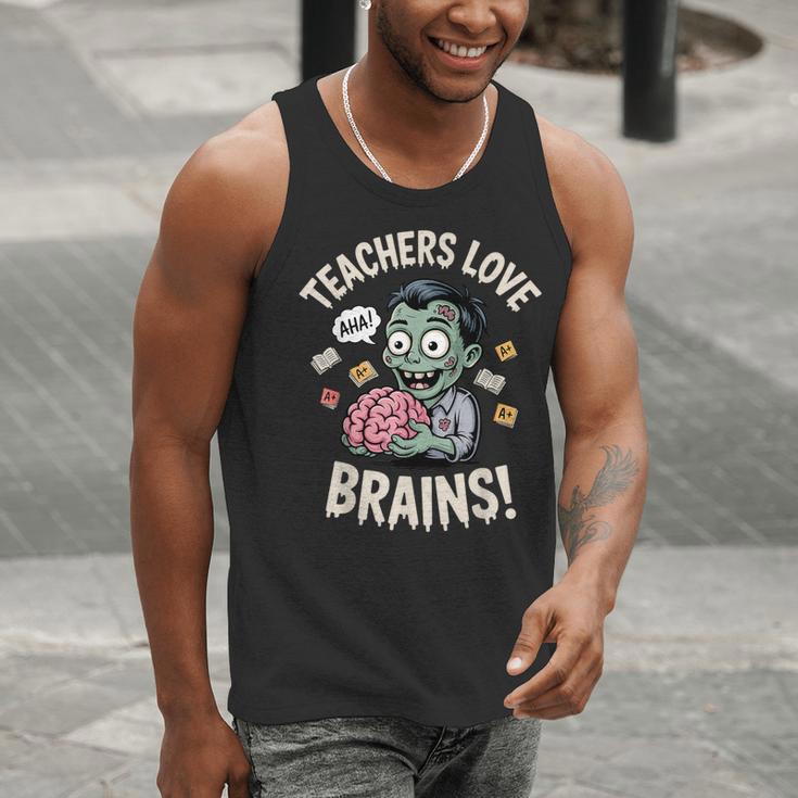 Teachers Love Brains Shirt Men Women Teacher Halloween Men Tank Top, funny gift