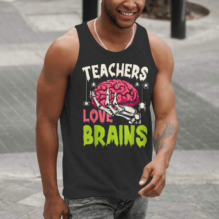 Teachers Love Brains Skeleton Halloween Teacher Funny Men Tank Top, funny gift Teachers Love Brains Skeleton Halloween Teacher Funny Men Tank Top, funny gift