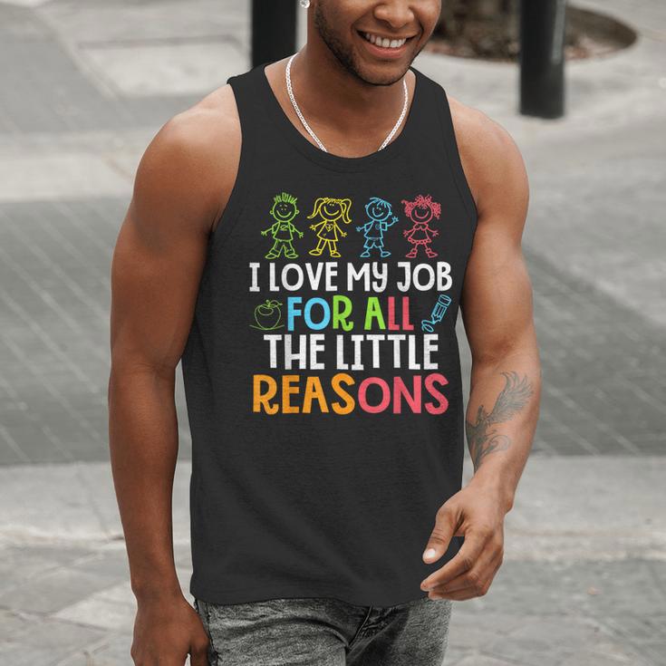 Teachers I Love My Job For All The Little Reasons Teacher Men Tank Top, funny gift