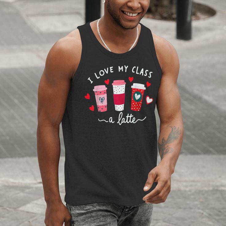 Teachers Valentine Day I Love My Class A Latte Coffee Women Men Tank Top, funny gift