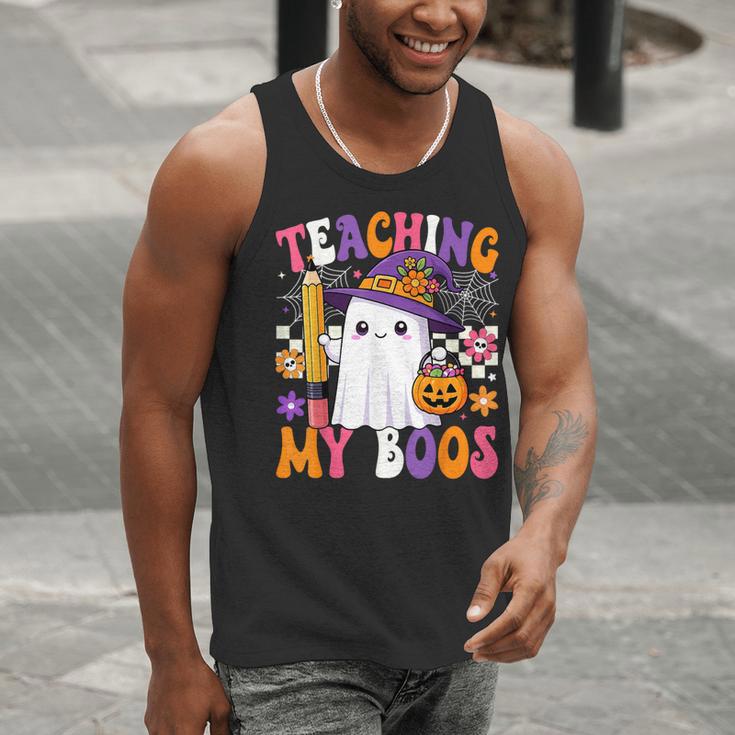 Teaching My Boos Ghost Teacher Cute Pencil Halloween Teacher Men Tank Top, funny gift