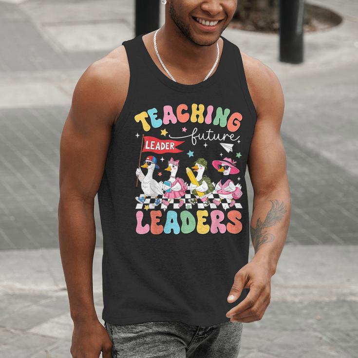 Teaching Future Leaders Groovy Teacher Back To School Men Tank Top, Groovy Teacher Tank Tops, Future Teacher Tank Tops, funny gift