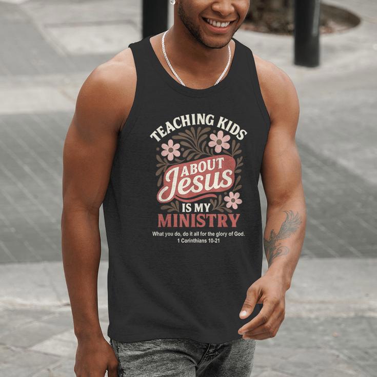 Teaching Kids About Jesus Is My Ministry Christian Teacher Men Tank Top, funny gift Teaching Kids About Jesus Is My Ministry Christian Teacher Men Tank Top, funny gift