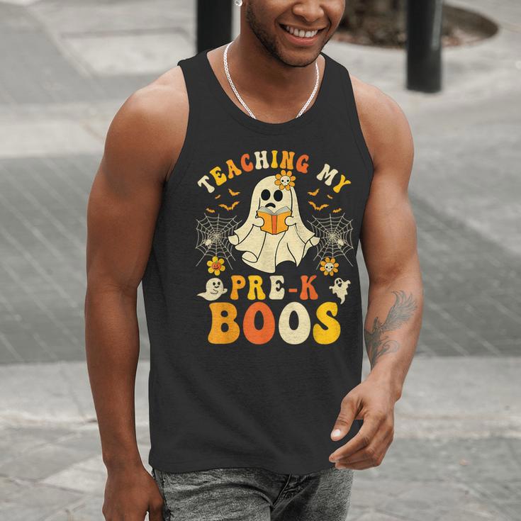 Teaching My Pre-K Boos Crew Teachers Halloween Ghost Men Tank Top, funny gift Teaching My Pre-K Boos Crew Teachers Halloween Ghost Men Tank Top, funny gift