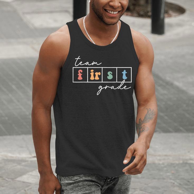 Team First Grade Back To School 1st Grade Teacher Kids Cute Men Tank Top, First Grade Teacher Tank Tops, funny gift