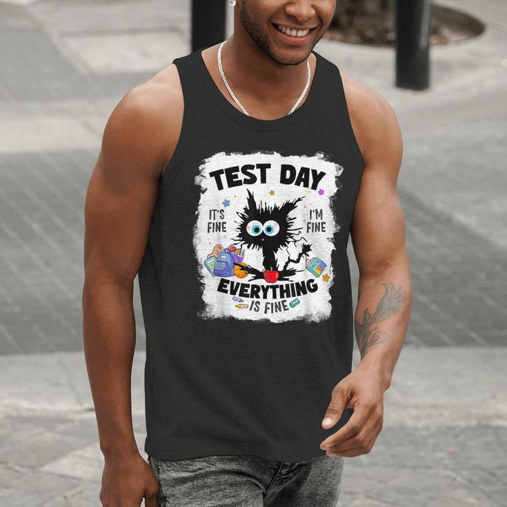 Test Day Stressed Cat Teacher Student Kids Testing Day Men Tank Top, funny gift Test Day Stressed Cat Teacher Student Kids Testing Day Men Tank Top, funny gift