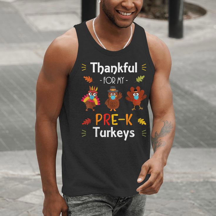 Thankful For My Prek Turkeys In Masks Thanksgiving Teacher For Men Women Men Tank Top, funny gift