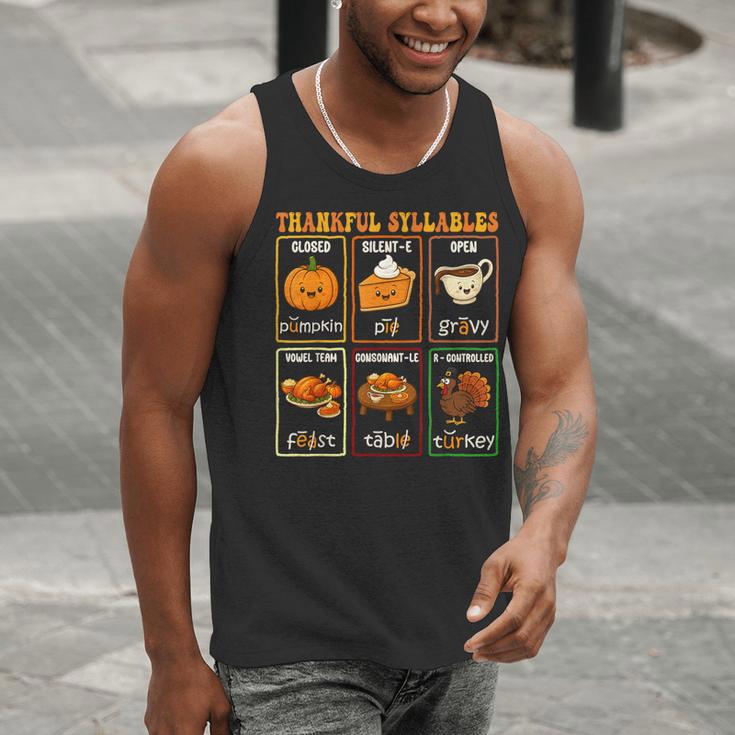 Thankful Syllables Thanksgiving Phonics Reading Teacher Fall Men Tank Top, funny gift Thankful Syllables Thanksgiving Phonics Reading Teacher Fall Men Tank Top, funny gift
