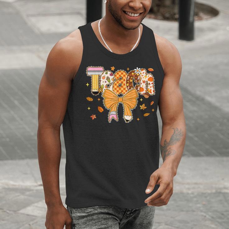Thanksgiving Teacher Pencil Bow One Thankful Teacher Fall Men Tank Top, funny gift Thanksgiving Teacher Pencil Bow One Thankful Teacher Fall Men Tank Top, funny gift
