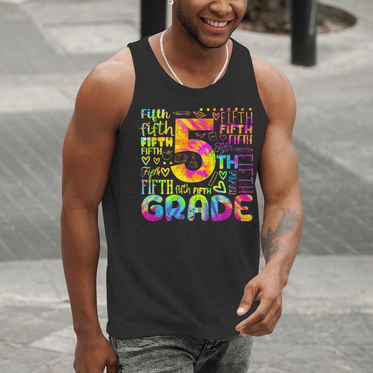 Tie Dye 5th Grade Typography Team Fifth Grade Teacher For Men Women Girls Kids Men Tank Top, funny gift