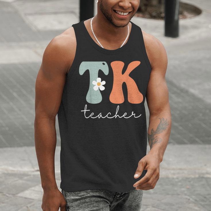 TK Teacher Retro Groovy Vintage Happy First Day Of School Men Tank Top, Groovy Teacher Tank Tops, funny gift