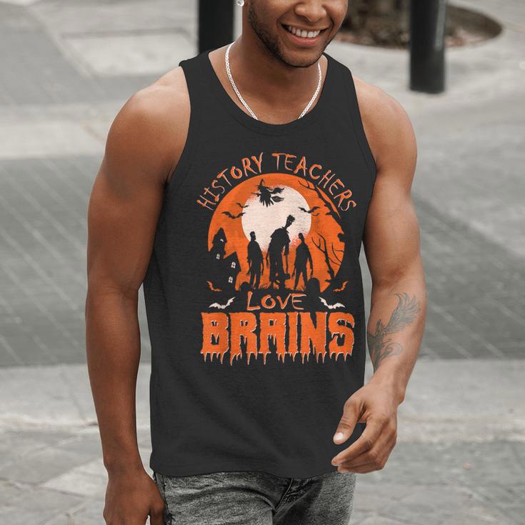 History Teachers Love Brains Halloween Teacher For Men Women Men Tank Top, History Teacher Tank Tops, funny gift